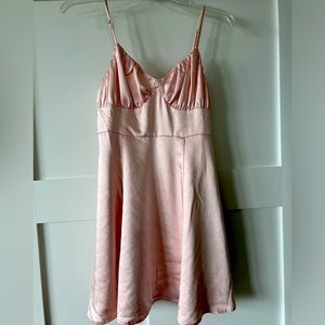 NWT LULUS SHORT SATIN DRESS WITH ADJUSTABLE STRAPS